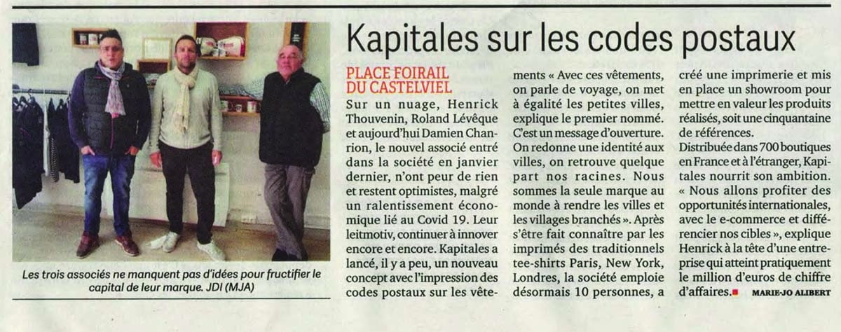 Le Journal d'Ici article de novembre 2020