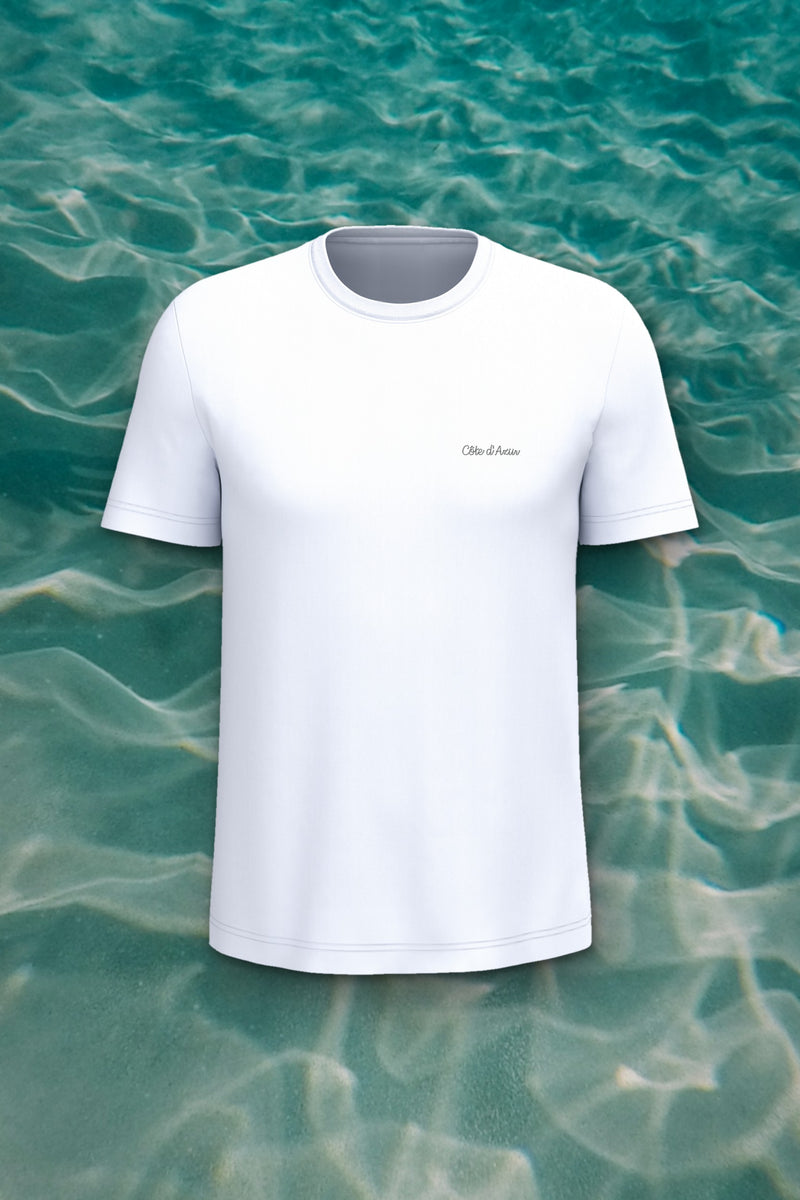 T-shirt Homme Côte d'Azur, blanc, vue de face