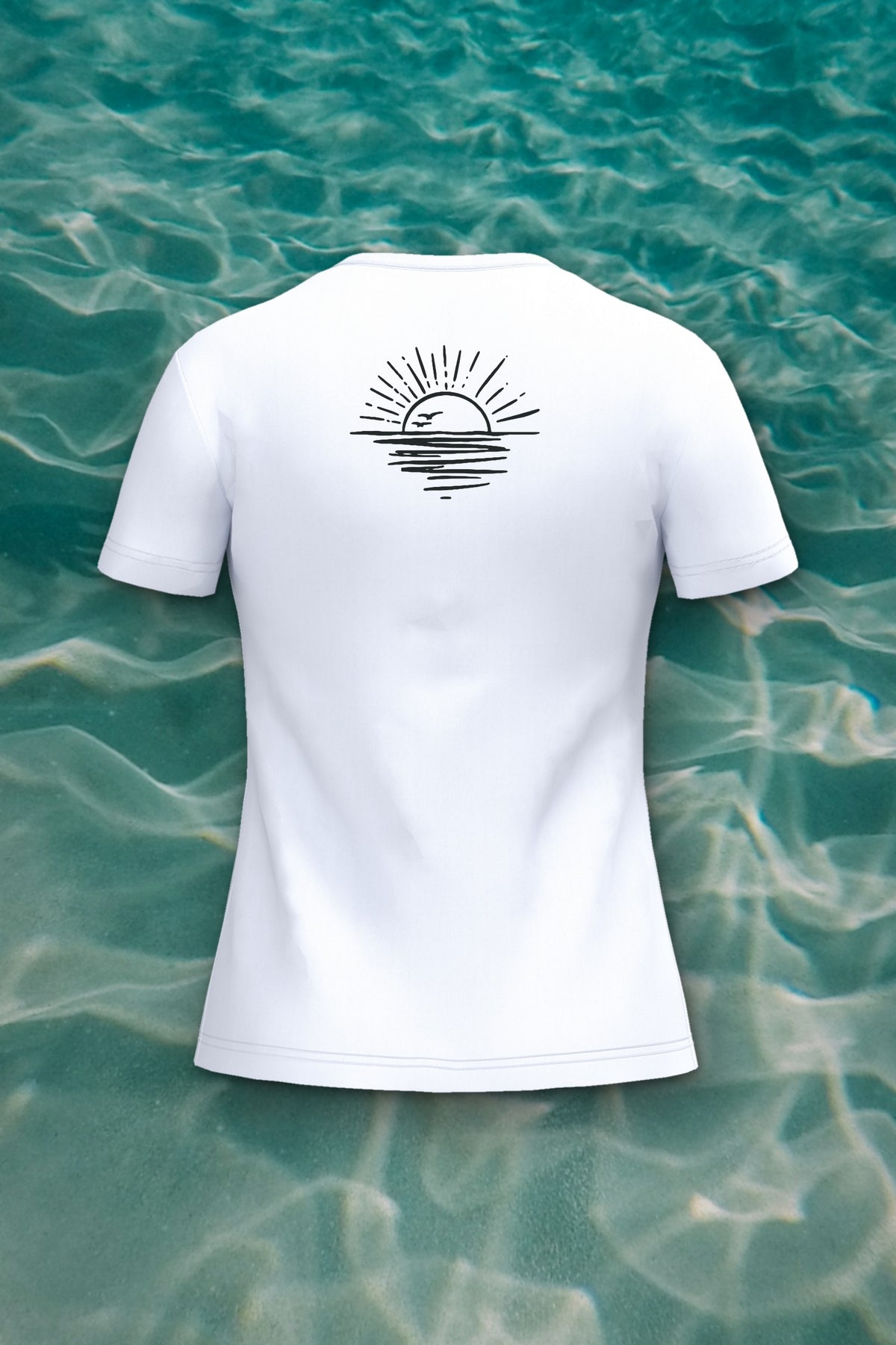 T-shirt Femme Côte d'Azur, blanc, vue de dos