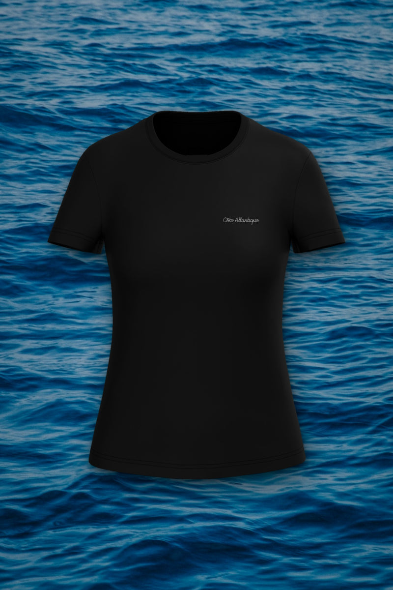 T-shirt Femme Côte Atlantique, noir, vue de face