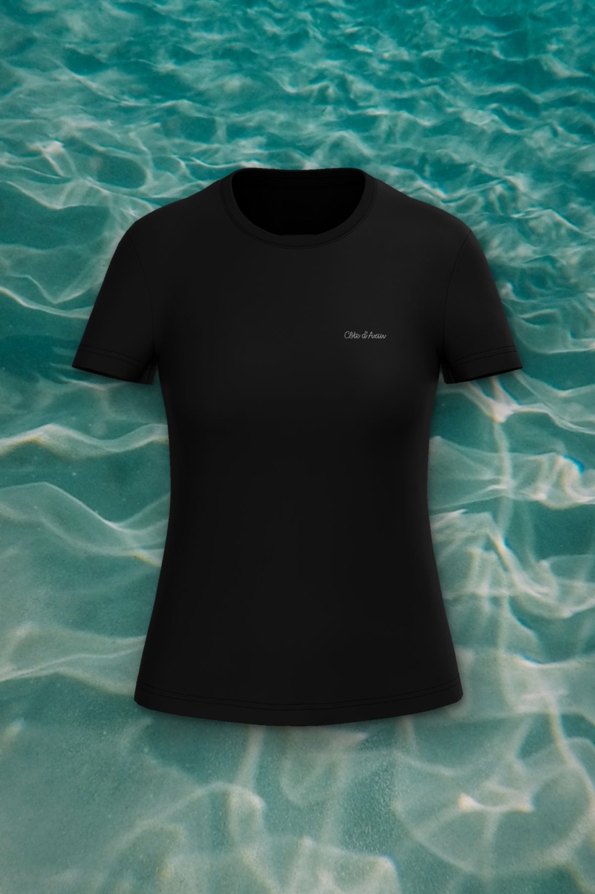 T-shirt Femme Côte d'Azur, noir, vue de face