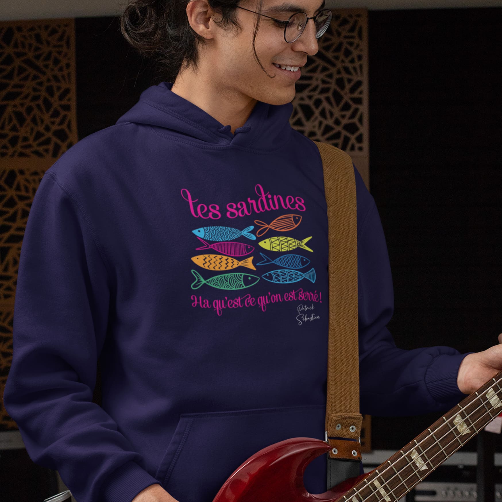 PATRICK SEBASTIEN "LES SARDINES" MULTICOLORED MEN'S SWEATSHIRT