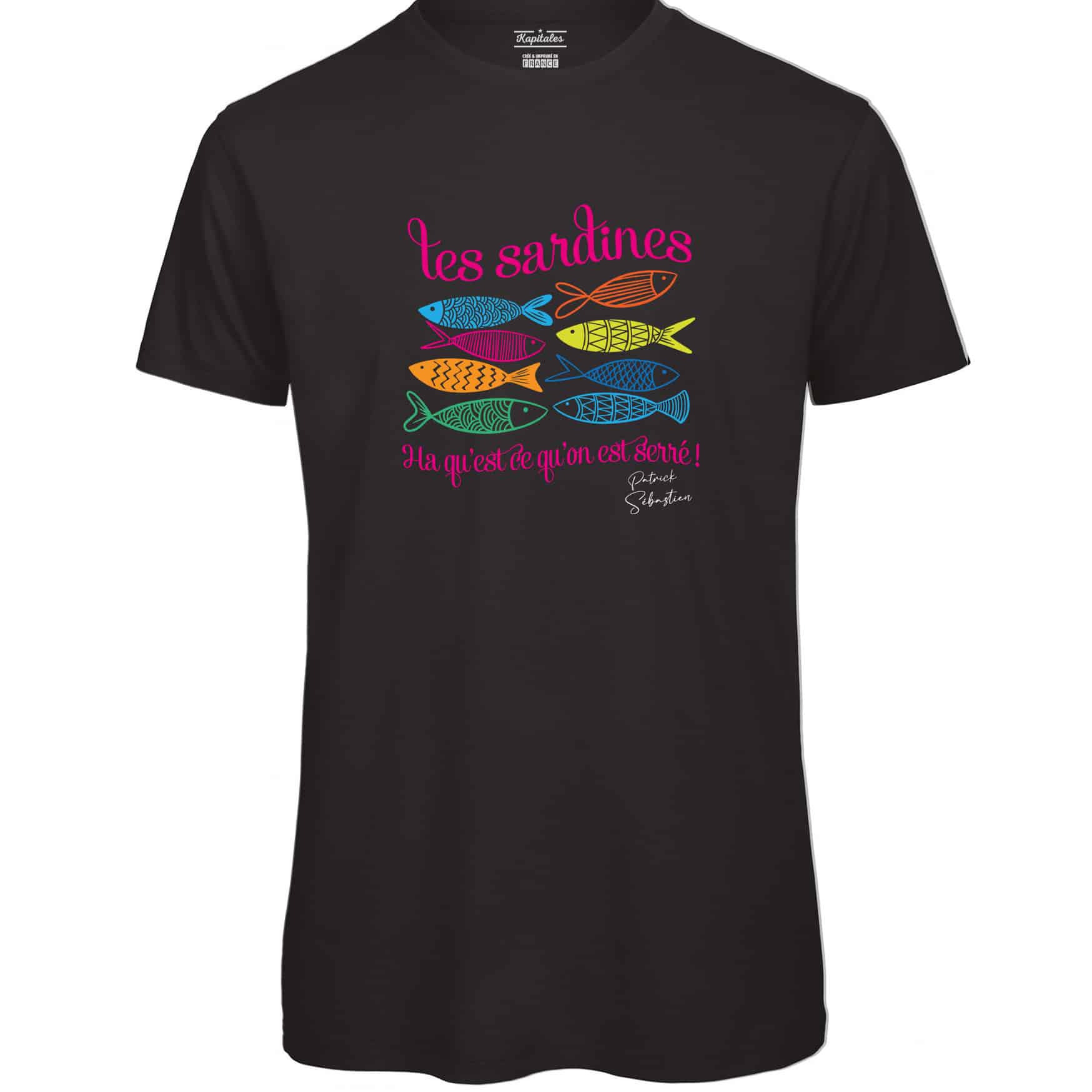 PATRICK SEBASTIEN "LES SARDINES" MULTICOLORED MEN'S T-SHIRT