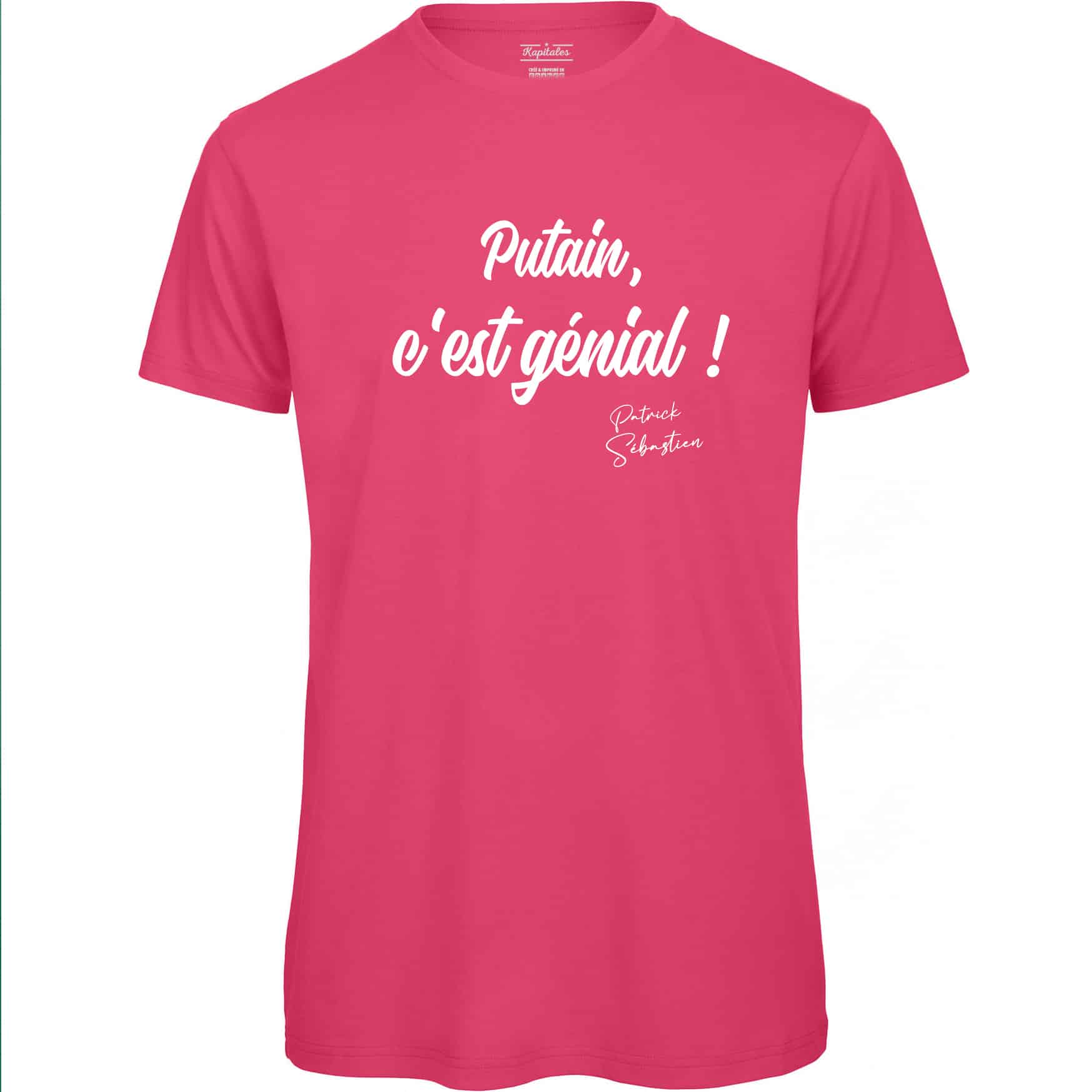 T-SHIRT HOMME PATRICK SEBASTIEN "PUTAIN C'EST GENIAL !"-4