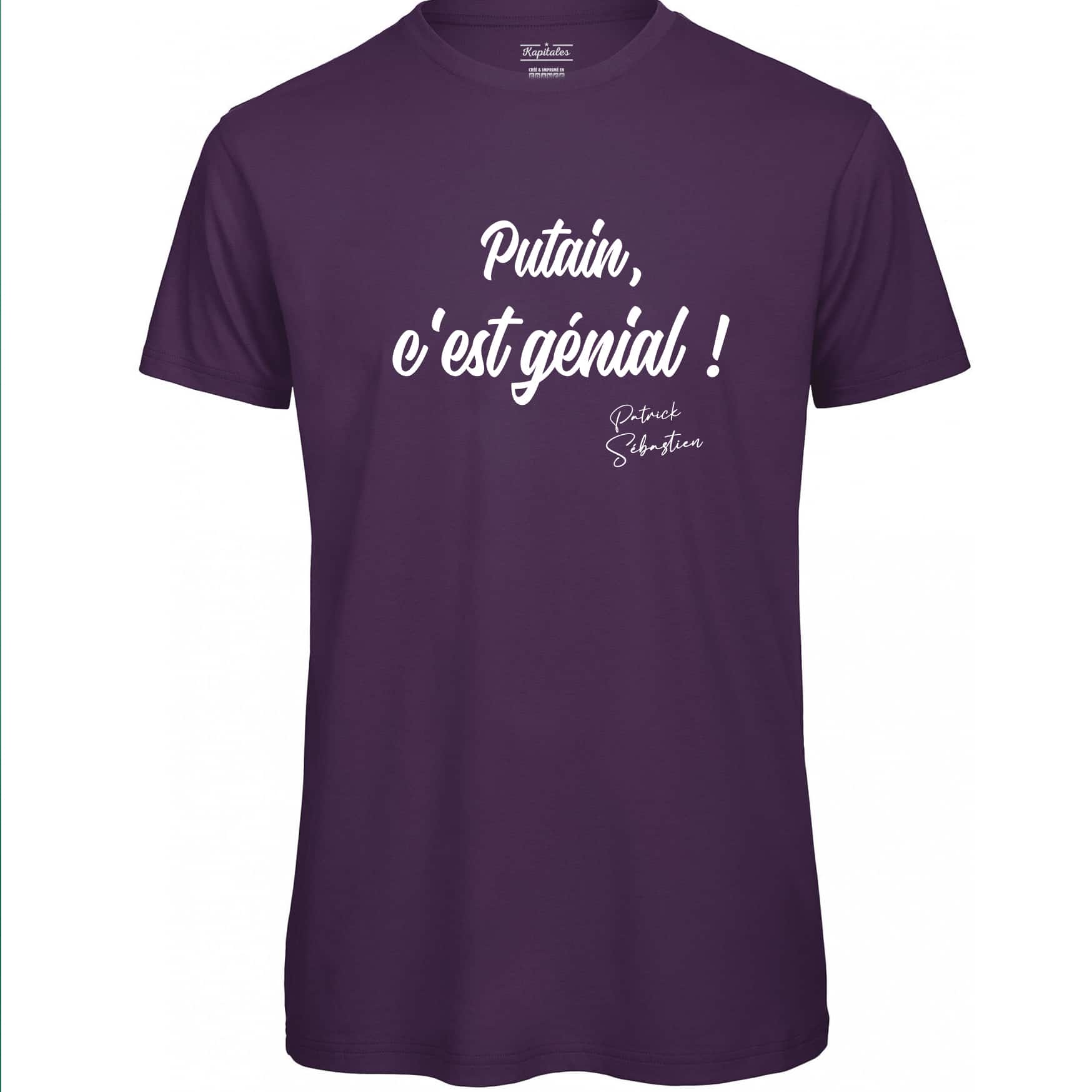 T-SHIRT HOMME PATRICK SEBASTIEN "PUTAIN C'EST GENIAL !"-6