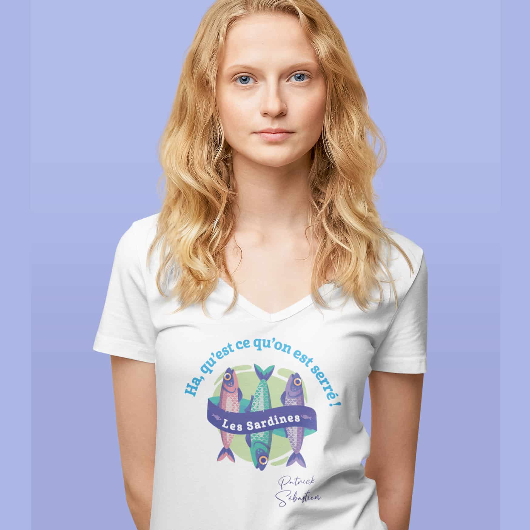 PATRICK SEBASTIEN WOMEN'S T-SHIRT "LES SARDINES"