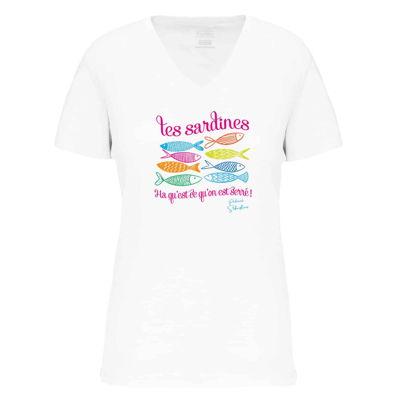 WOMEN'S T-SHIRT PATRICK SEBASTIEN "LES SARDINES" MULTICOLORED-2