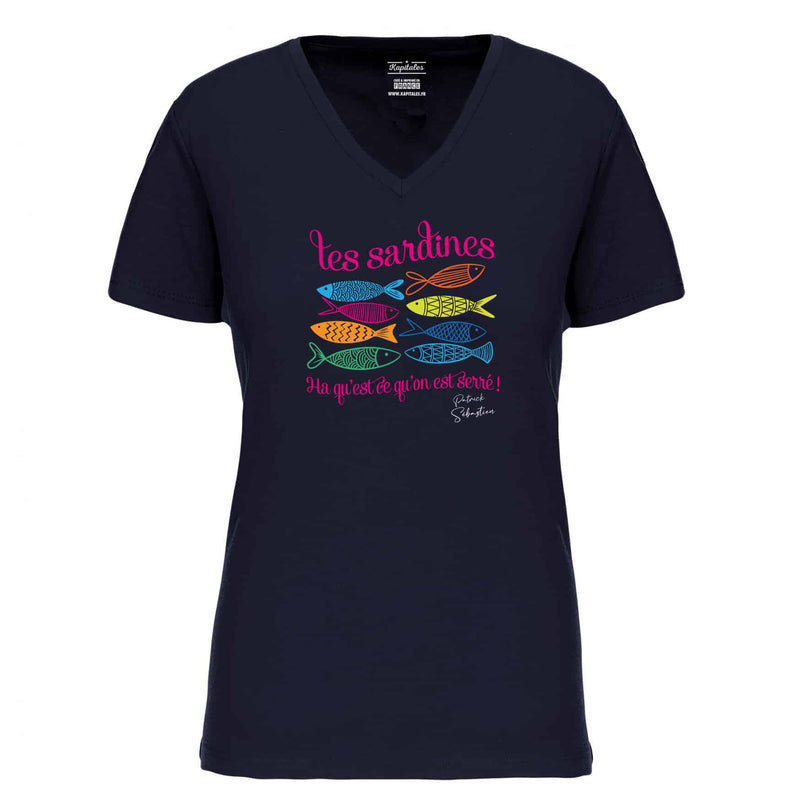 WOMEN'S T-SHIRT PATRICK SEBASTIEN "LES SARDINES" MULTICOLORED-4