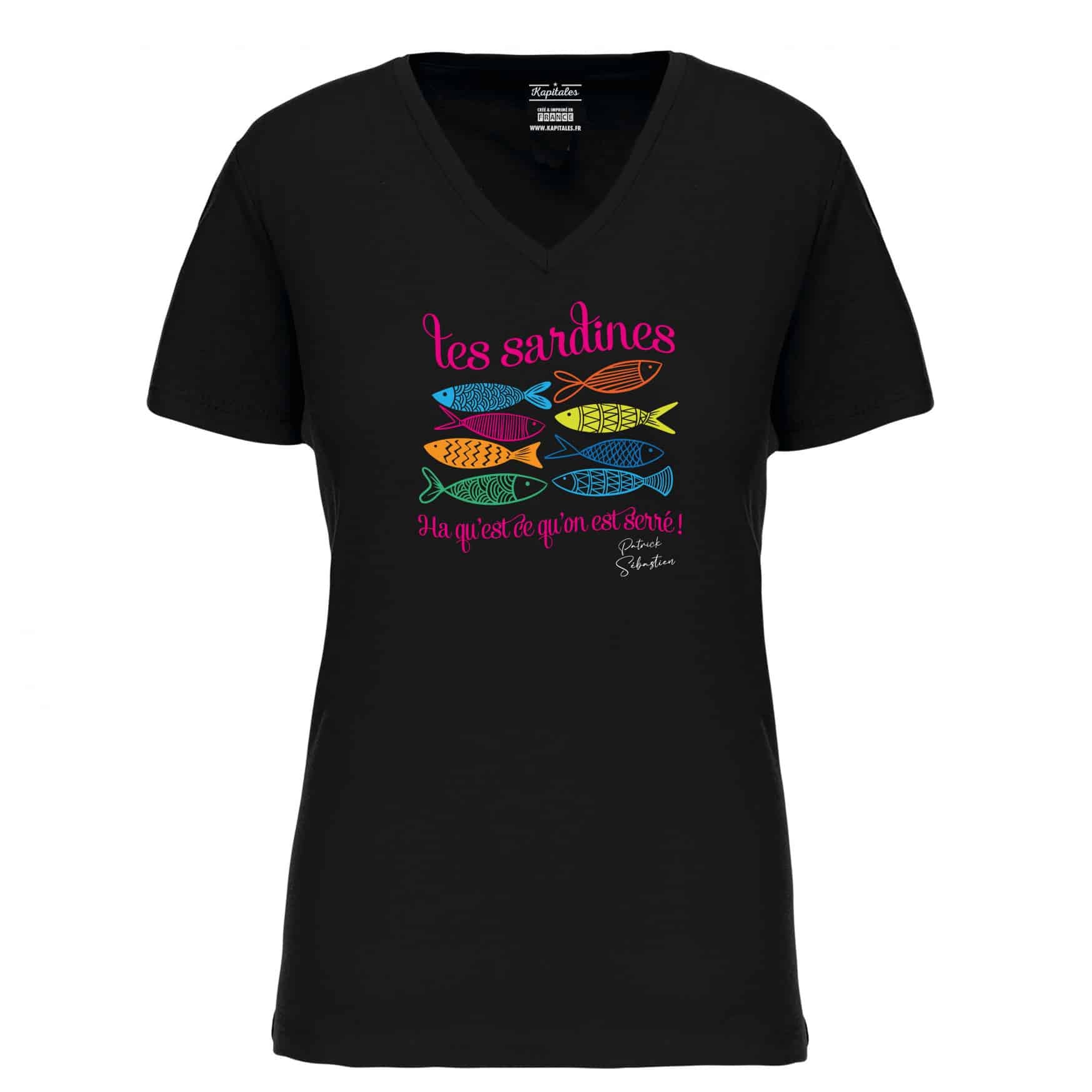 WOMEN'S T-SHIRT PATRICK SEBASTIEN "LES SARDINES" MULTICOLORED-3