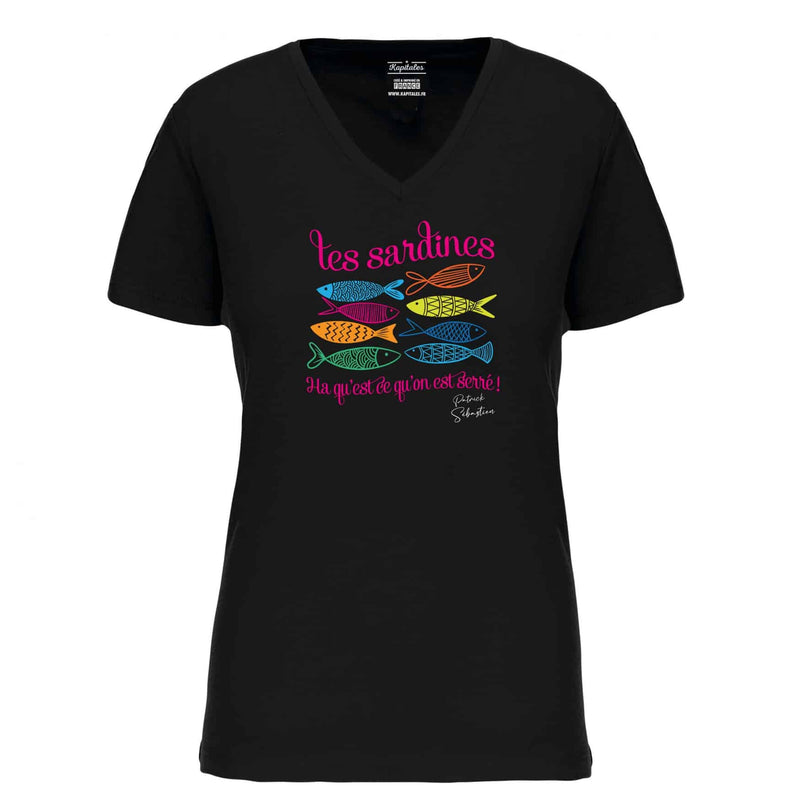 WOMEN'S T-SHIRT PATRICK SEBASTIEN "LES SARDINES" MULTICOLORED-3