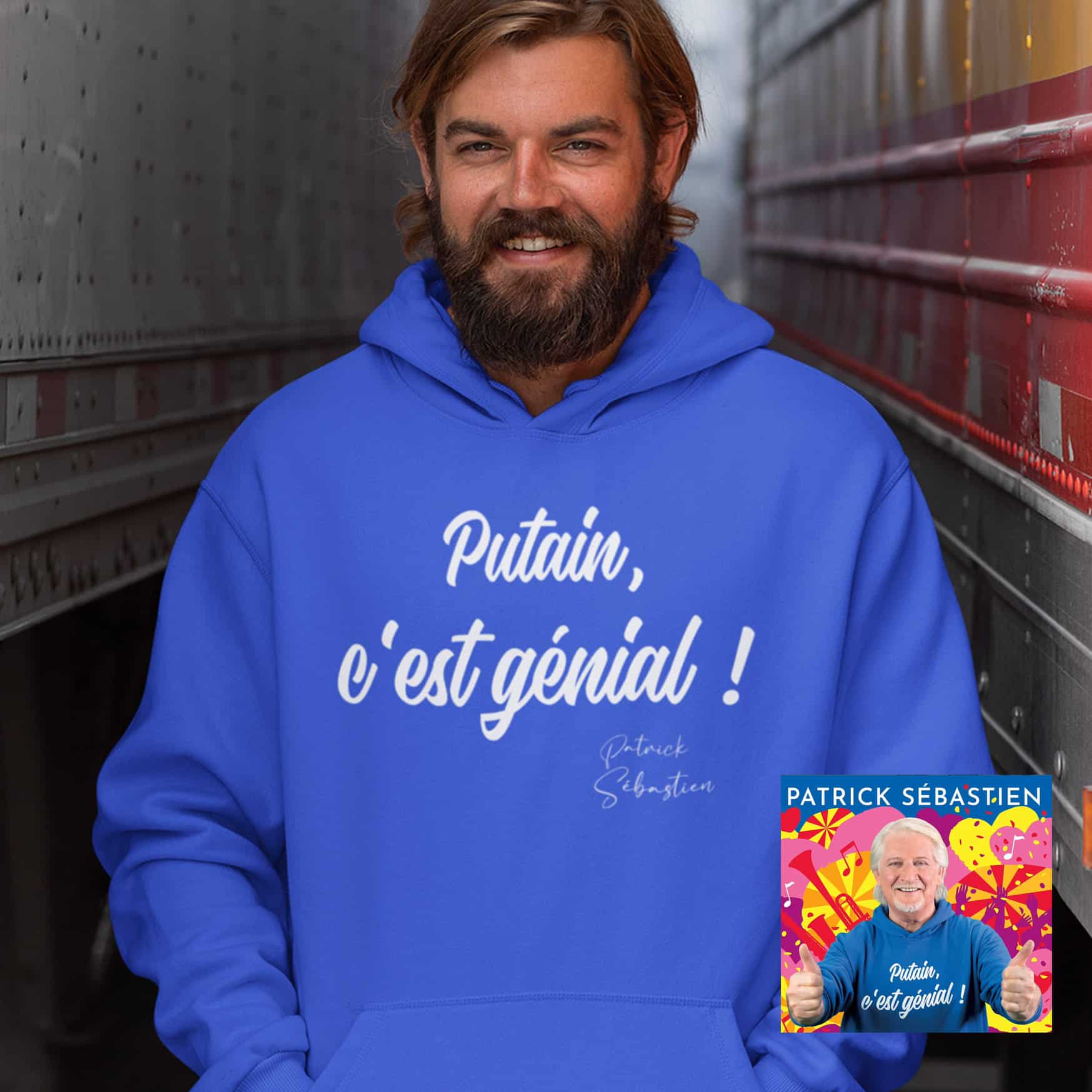 PATRICK SEBASTIEN MEN'S SWEATSHIRT "DAMN IT'S AWESOME!"