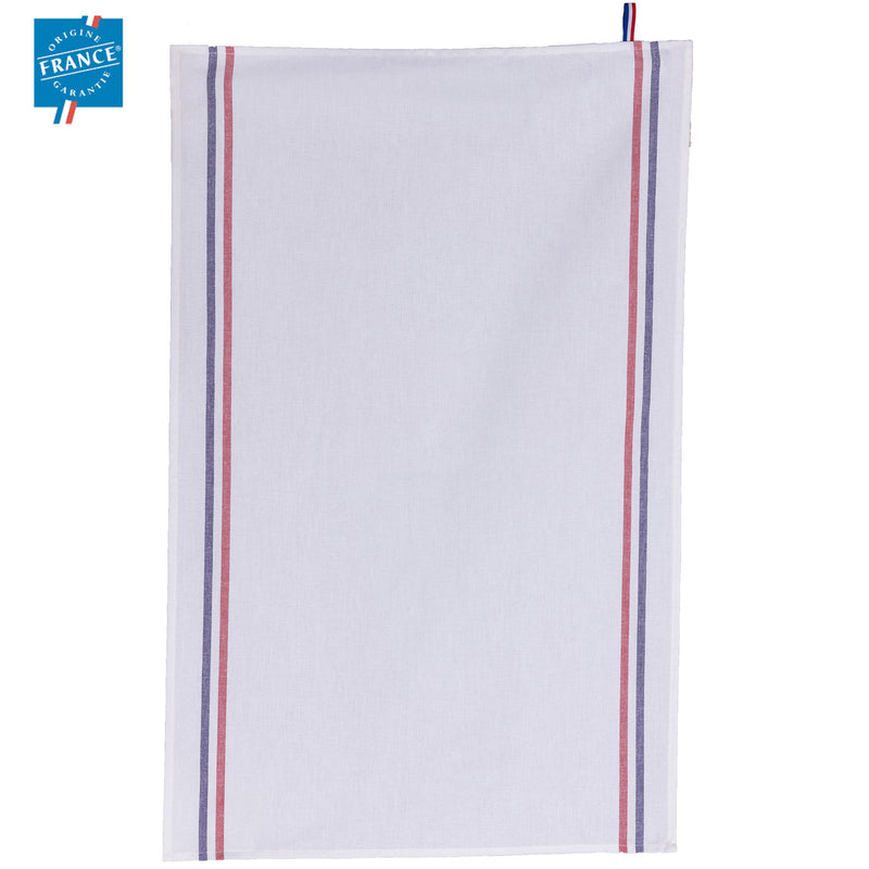 Torchon Origine France, coloris blanc, à plat