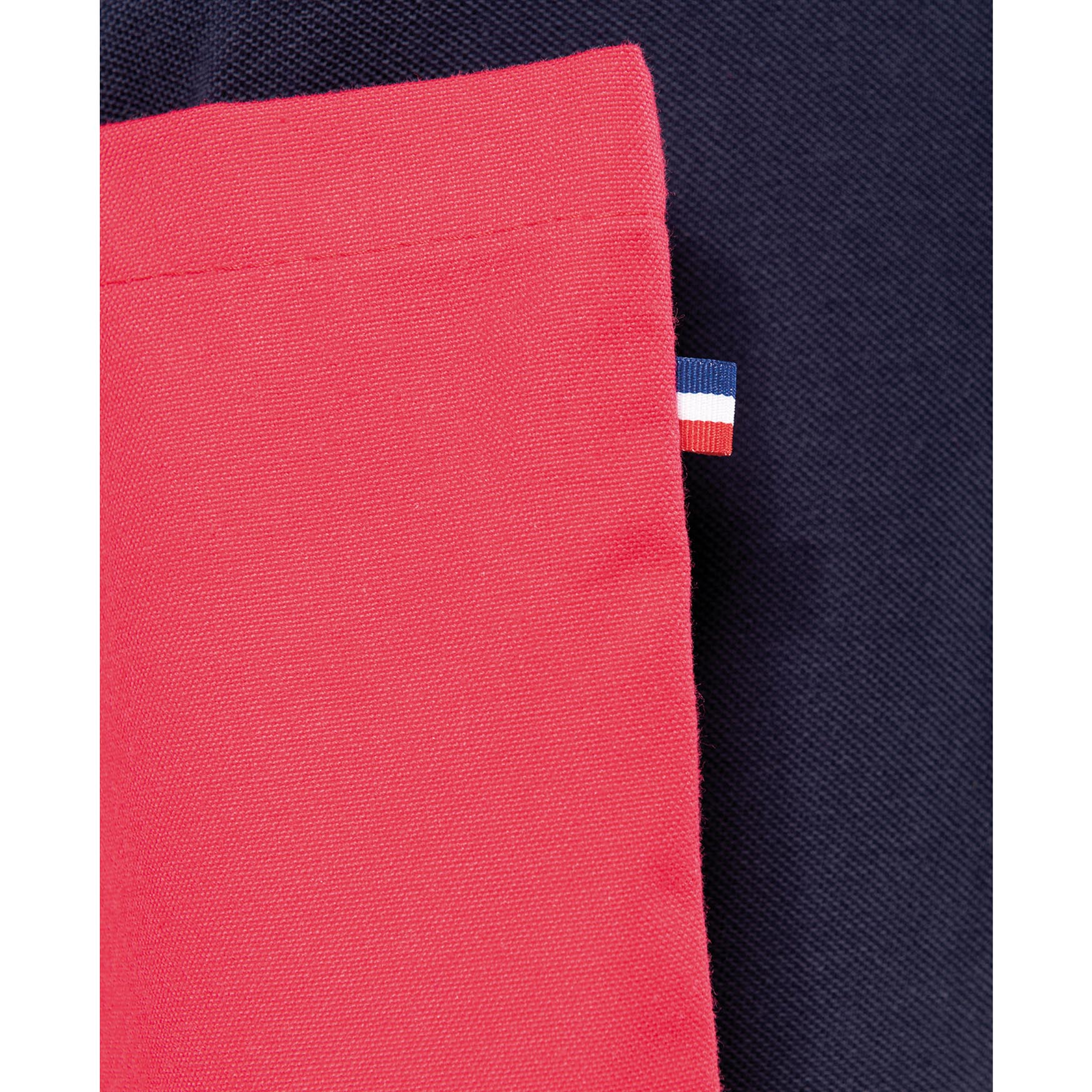 Sac tricolore Origine France, détail de la toile et de l’étiquette