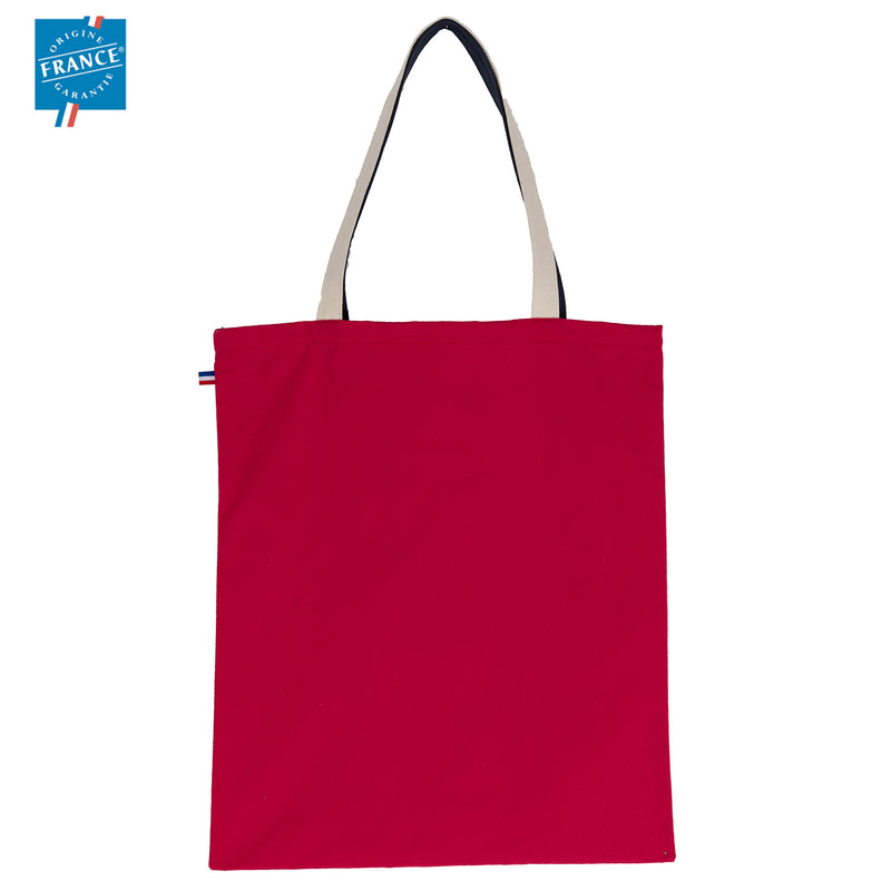 Sac tricolore Origine France, coloris rouge, à plat