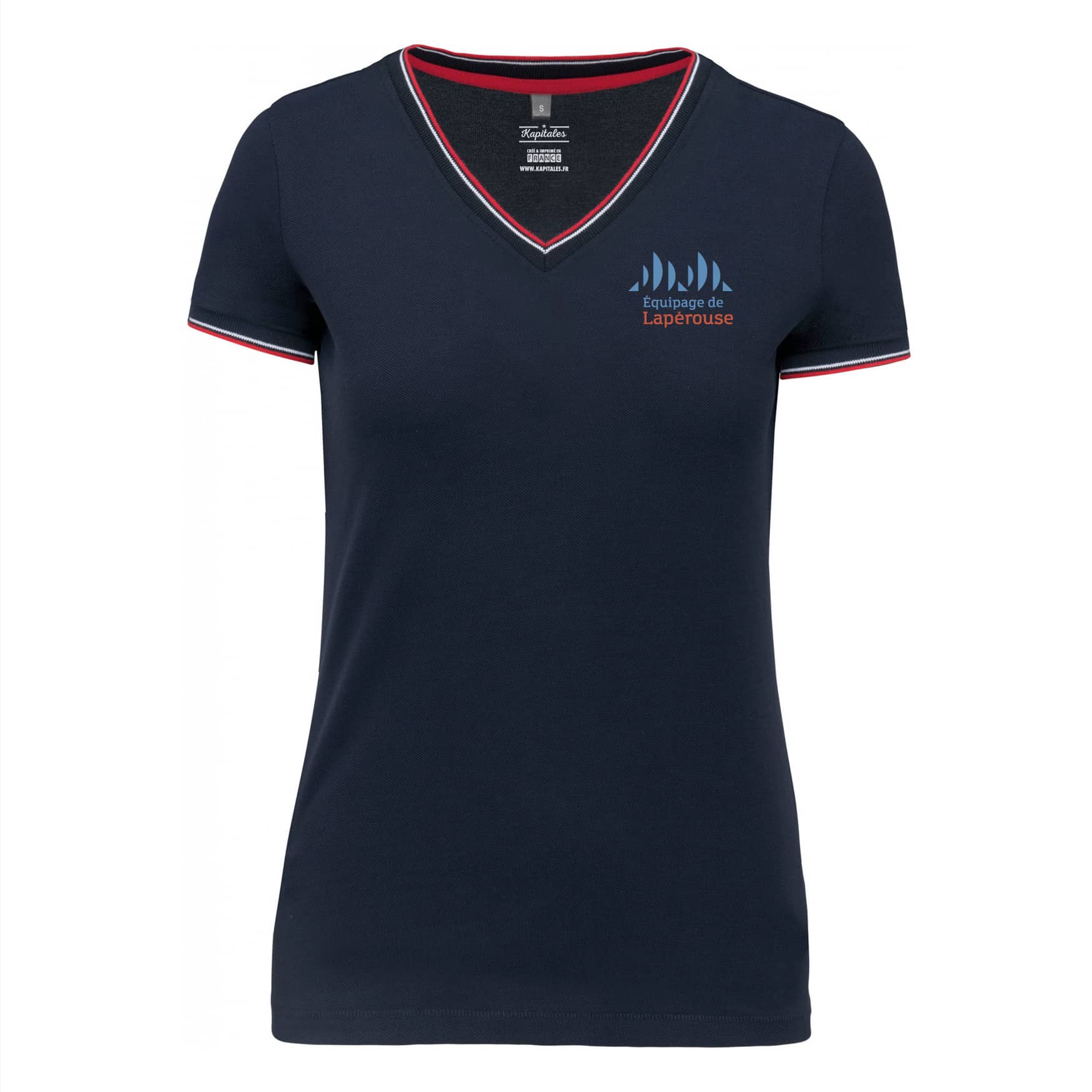 Women's Piqué Knit T-shirt - Crew of Lapérouse