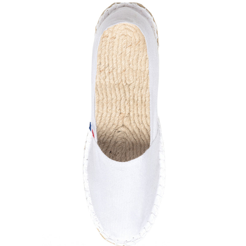 Espadrilles made in France personnalisées, coloris blanc, vue de dessus