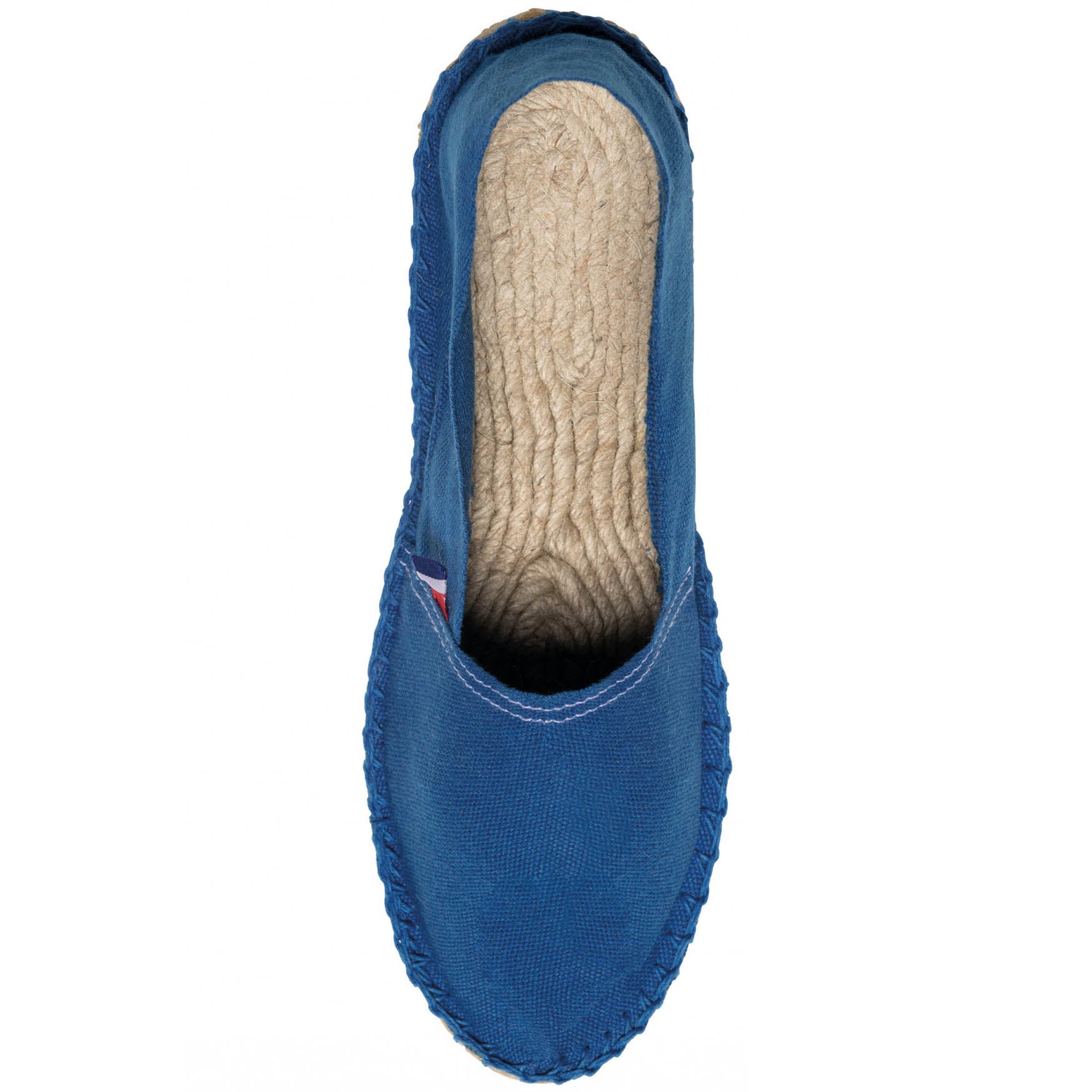 Espadrilles made in France personnalisées, coloris bleu royal, vue de dessus
