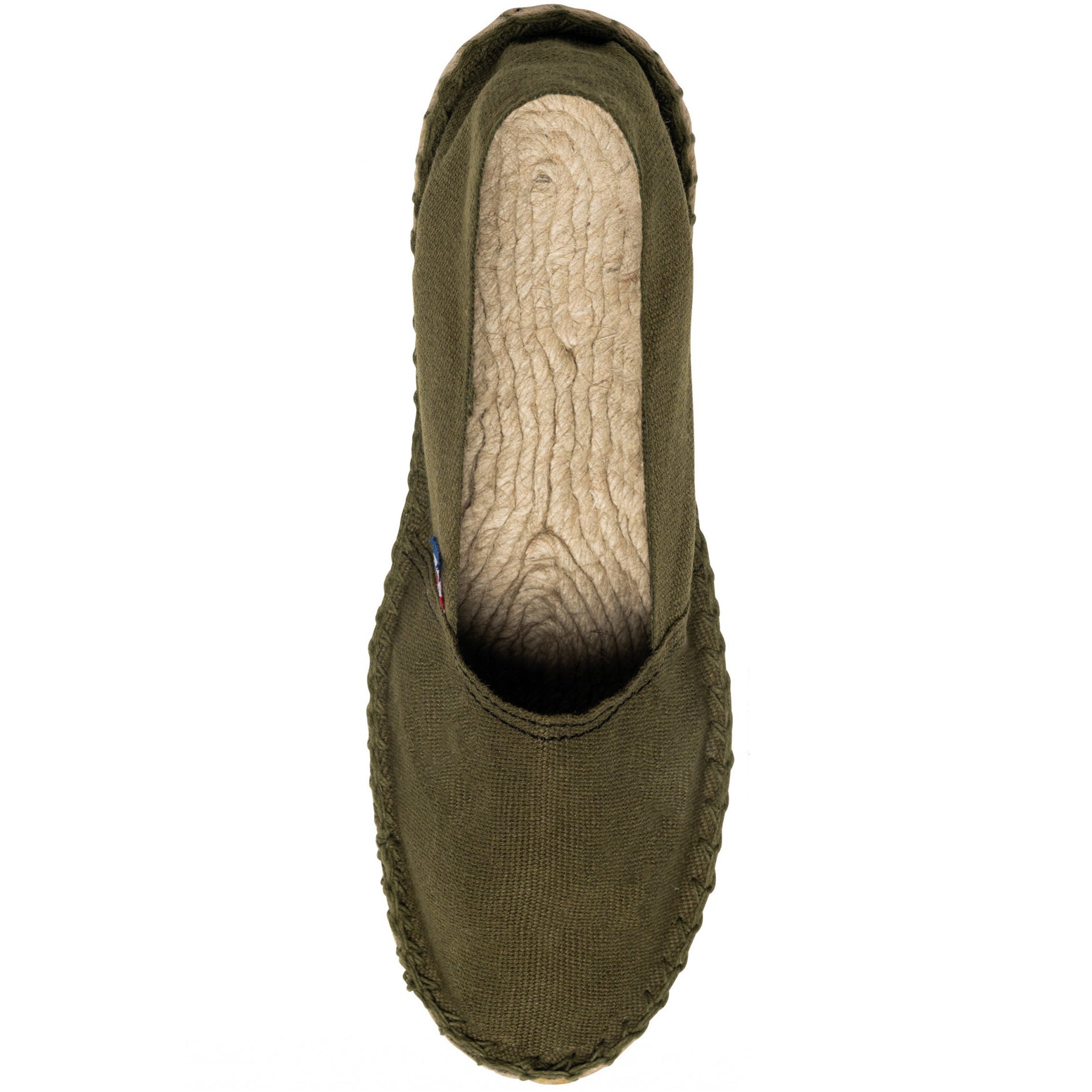 Espadrilles made in France personnalisées, coloris kaki, vue de dessus
