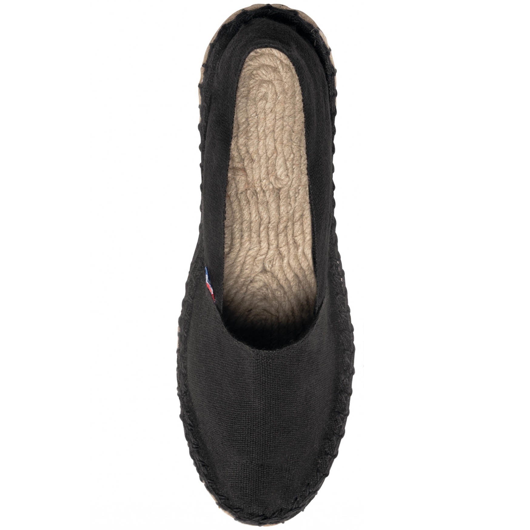 Espadrilles made in France personnalisées, coloris noir, vue de dessus