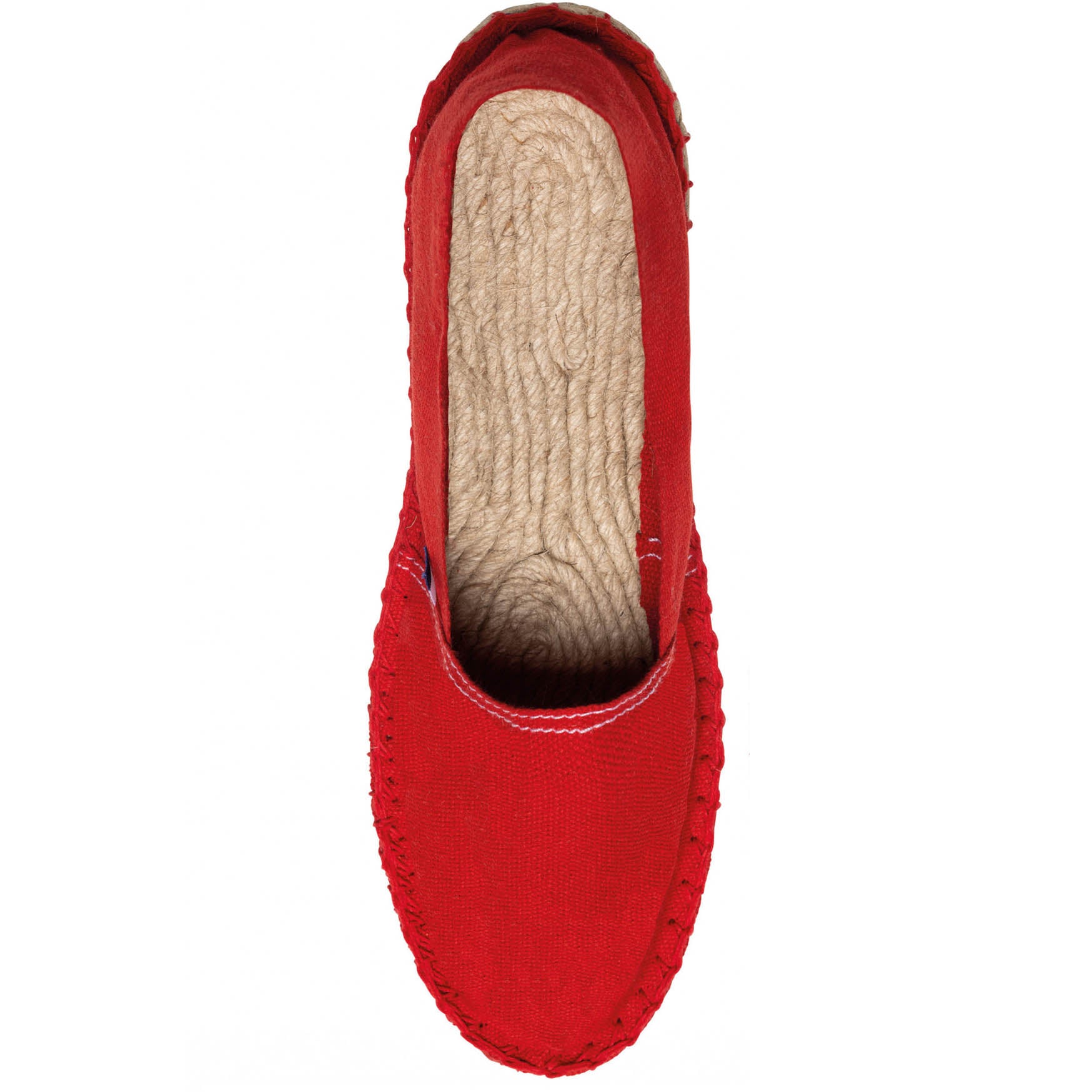 Espadrilles made in France personnalisées, coloris rouge, vue de dessus