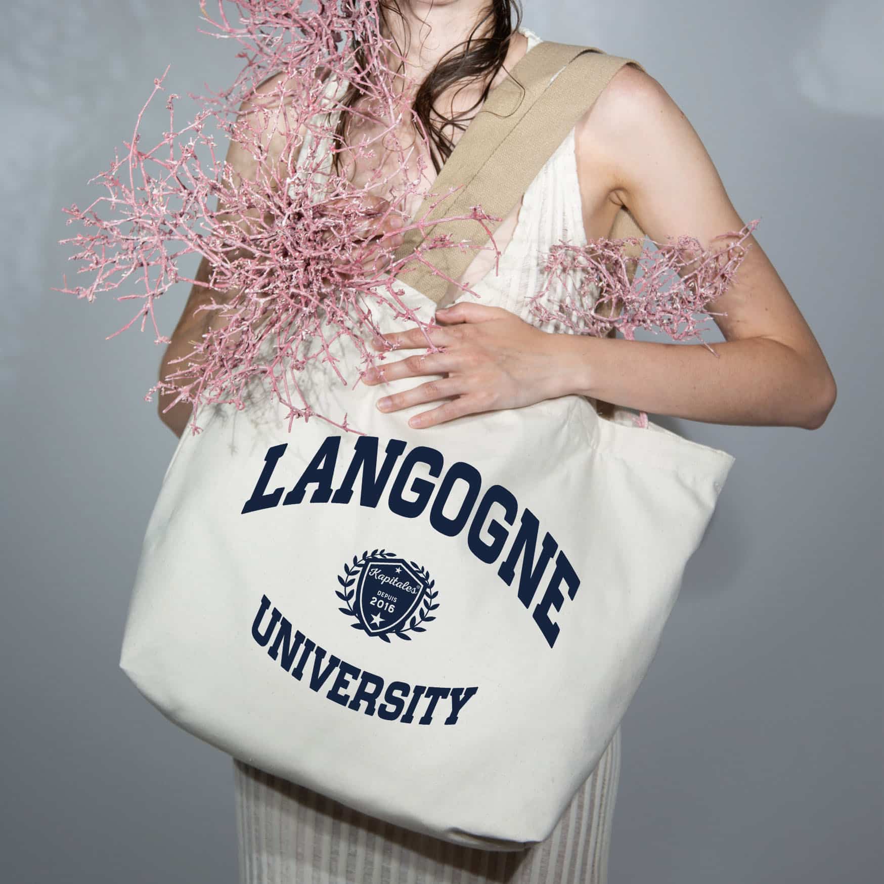 Sac shopping recyclé, personnalisé de la collection University personnalisé à  langogne