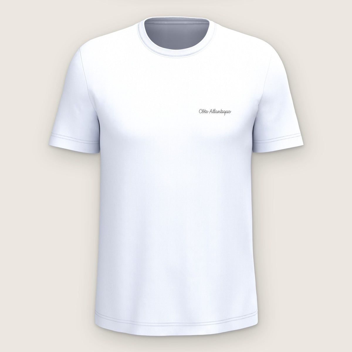 T-shirt Homme Côte Atlantique, blanc, de face sur fond clair