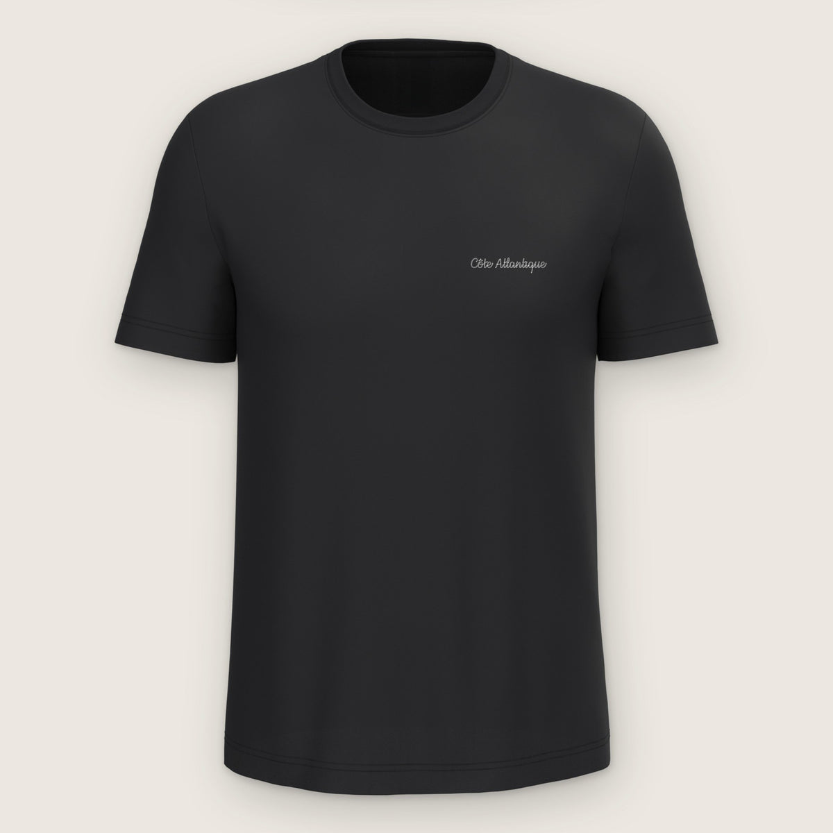 T-shirt Homme Côte Atlantique, noir, de face sur fond clair
