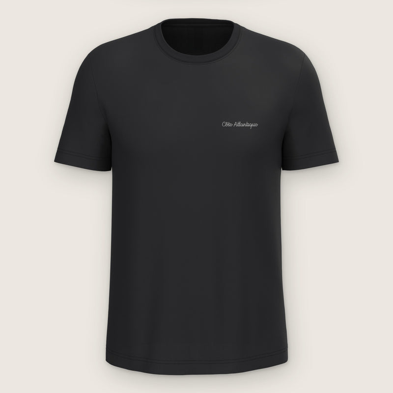 T-shirt Homme Côte Atlantique, noir, de face sur fond clair